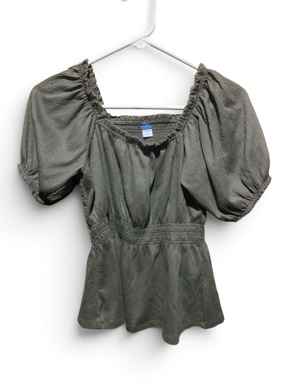 Old Navy Puff-Sleeve Smocked Babydoll Top Blouse